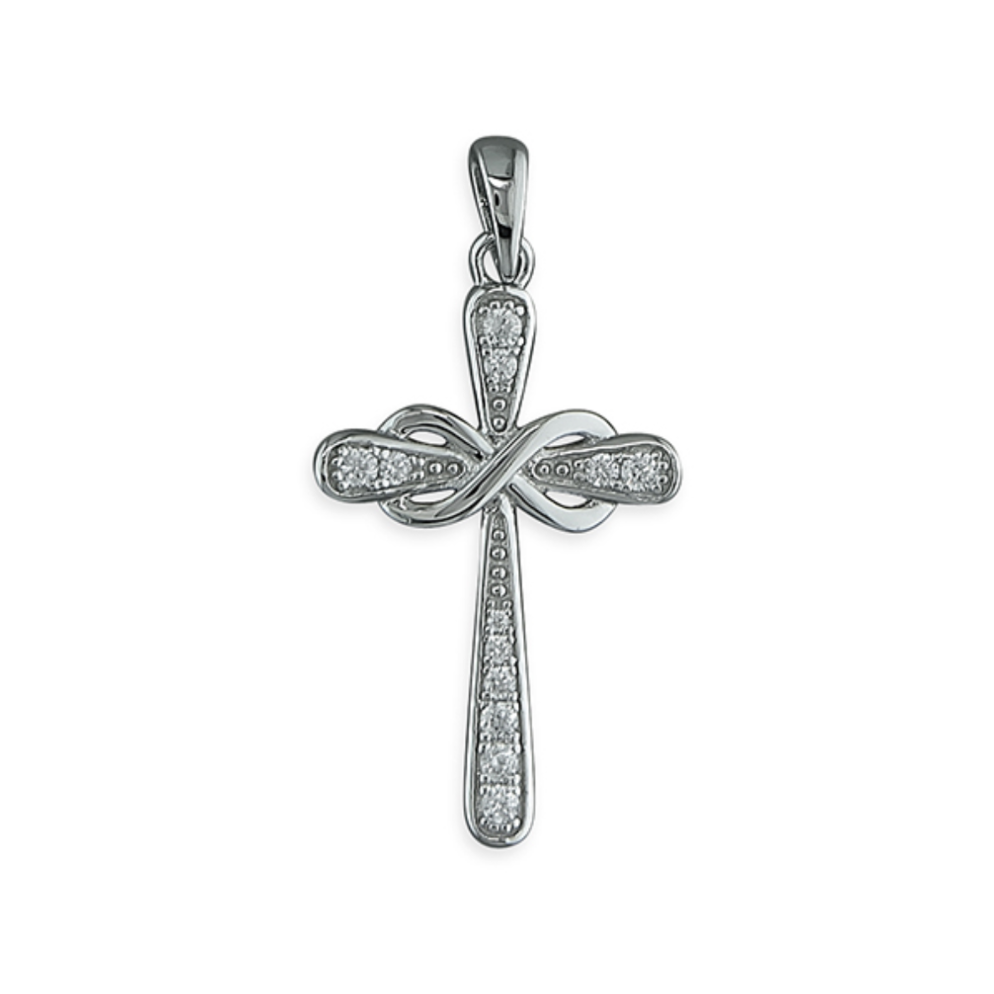 Silver diamond cross on sale pendant