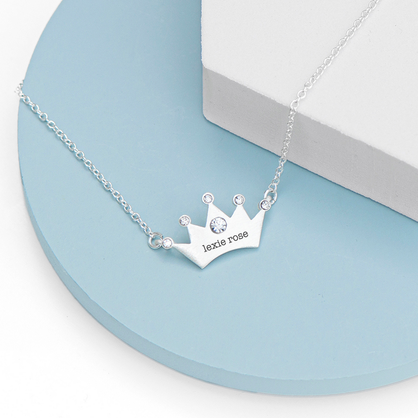 Kids Personalised Crown Princess Necklace