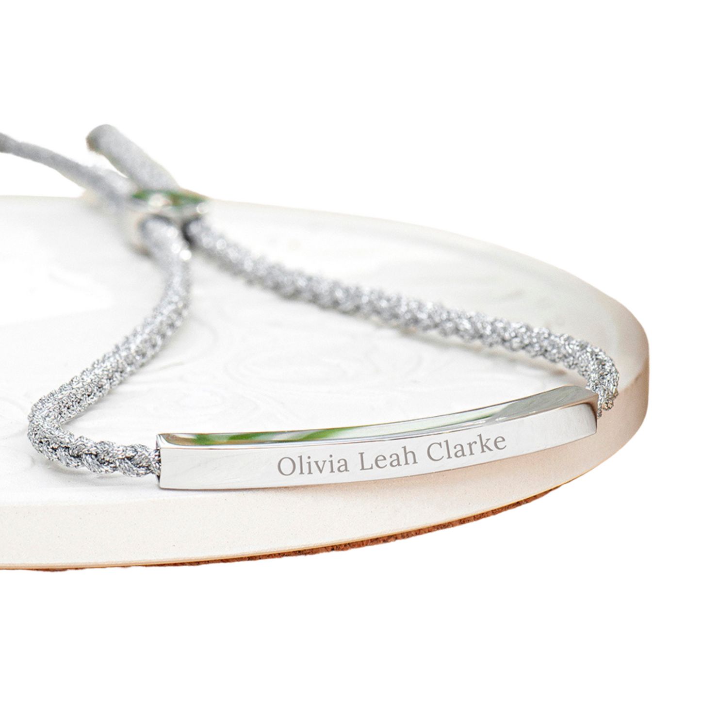 Personalised Identity Rope Bracelet Silver